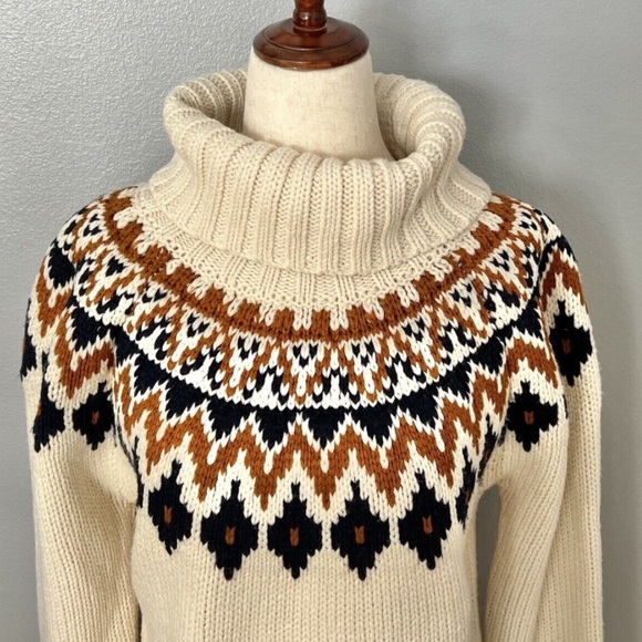 RACHEL ZOE FAIR ISLE NORDIC COWL NECK SWEATER - Picture 6 of 12